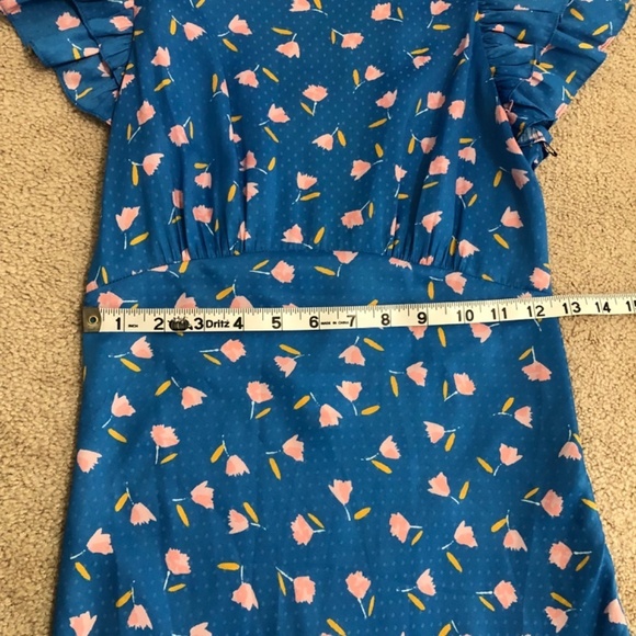 Saylor Jen Blue Floral Polka Dot Maxi Dress XS - Picture 13 of 15